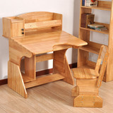升降 小学生护童木质书桌橡胶木写字桌子儿童学习桌椅套装实木可