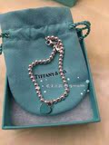 【妮沫美国代购】Tiffany&Co蒂芙尼纯银珐琅蓝心珠珠手链国内现货