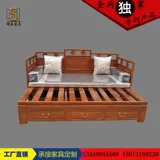 罗汉床实木中式推拉床仿古躺椅红木家具沙发床刺猬紫檀两用罗汉床