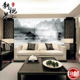 中式无纺布墙纸 客厅茶室背景墙壁纸 餐厅书房大型壁画水墨山水
