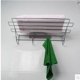 免打孔折叠浴巾架毛巾杠架壁挂强力吸盘卫生间收纳浴室置物架包邮