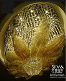 设计大型花型水晶工程灯定制图案异形酒店水晶灯会议室公司LOGO灯