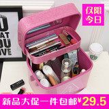 韩国3ce化妆包大容量便携手提双层化妆箱高档护肤品可爱收纳包邮