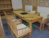 老榆木免漆餐桌书桌写字台榆木办公桌实木餐桌椅组合现代家具