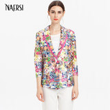 NAERSI/娜尔思女装夏装新款印花文艺修身百搭时尚小西装外套