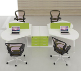 北京办公家具办公桌 时尚创意4人位员工桌 屏风组合工位 可定制