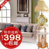现代时尚创意简约欧式带钟表茶几落地灯客厅卧室床头台灯立式台灯