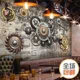 重金属齿轮复古怀旧个性定制壁画酒吧咖啡厅KTV餐厅墙纸网咖壁纸