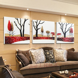 客厅现代简约墙画沙发背景墙装饰画无框三联立体浮雕壁画玄关挂画