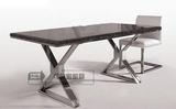 定制大理石餐桌 创意简约不锈钢餐台小户型家用饭桌后现代桌子196