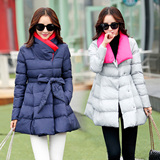 2015韩版修身大码棉袄裙式外套羽绒棉服加厚棉衣女冬季中长款