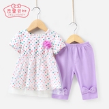 女宝宝夏装套装0-1岁5六个月儿童短袖夏婴儿女2-3-4 女童夏季衣服