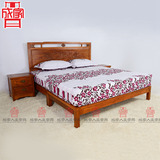 新中式古典 实木仿京瓷阅梨苏梨款家具 老榆木大床 5尺6尺婚床