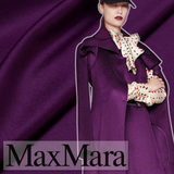 魅力深紫羊绒进口品质高端加厚顺毛秋冬大衣服装面料布料批发
