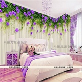 3d田园玫瑰壁画 客厅卧室沙发背景墙花朵壁纸 欧式现代无缝墙布画