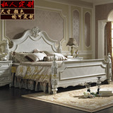 美式实木床双人床复古雕花高端水曲柳公主床白色欧式婚床定制促销