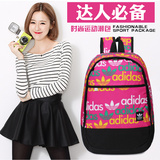 香港直邮阿迪达斯双肩包女日韩学生迷你帆布书包涂鸦印花旅行包潮