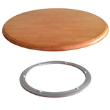 实木餐桌圆桌转盘旋转圆盘圆台面桌面钢化玻璃橡木实木转台包邮