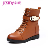 Josiny/卓诗尼冬季新款女短靴中跟马丁靴靴内增高短靴144174184