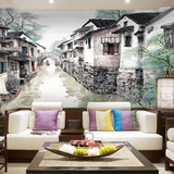 特价电视背景墙纸 江南水乡中式水墨壁纸 大型壁画客厅卧室