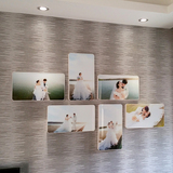 维拉客厅相片墙水晶婚纱照片墙实木创意组合相框墙免费洗照片定制
