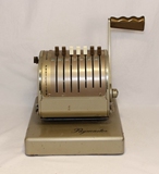 Vintage㊣美国代购 60年代罕见古董收藏金色老式压花手摇打字机