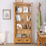 简约现代实木书柜书架自由组合置物柜子带抽屉橡木开放式书橱特价