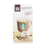 Starbucks星巴克VIA进口香草风味拿铁速溶研磨咖啡22.1gX4条