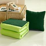 新品夏季纯色全棉抱枕被子铺盖两用纯棉毛绒可爱折叠靠垫被