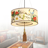 现代新中式圆形餐厅灯吊灯古典手绘客厅卧室创意酒店茶楼包间灯具