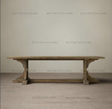 美式工业风复古有造型实木大板餐桌 高档会议桌办公桌 工作写字台