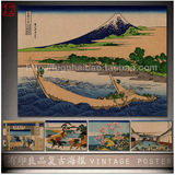 日本浮世绘富岳三十六景图 牛皮纸海报墙贴装饰画多尺寸可选