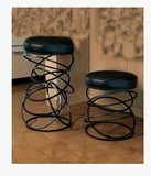 欧式宜家凳子铁艺吧台椅创意圆凳简约时尚酒吧凳圆椅化妆凳