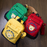 代购 2015新款儿童 可爱小熊双肩 背包 女童宝宝书包 1-5年级必备