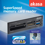 包邮akasa内置读卡器USB3.0 19PIN台式机电脑软驱位多功能读卡器