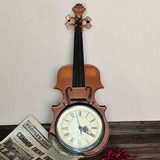 创意欧式复古英伦风树脂仿真小提琴静音壁挂时钟挂钟