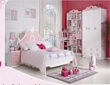 杰克丹尼儿童家具女孩公主床粉色桃心卧室组合套房