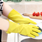 康丰厨房耐用加厚乳胶家务手套 加绒洗碗洗衣服防水胶皮橡胶手套