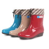 特价秋冬女式短筒加绒保暖防滑雨鞋水鞋雨靴胶鞋四季两用套鞋水靴