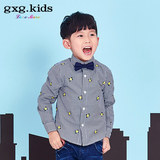 gxg kids童装实体新品男童格子衬衫春秋儿童长袖衬衣纯棉A5303282
