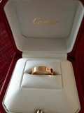 Cartier卡地亚玫瑰金 love窄版戒指 无刻字 美国正品 包顺丰
