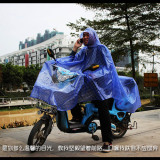 单人双人韩国电动车成人 摩托车雨雨披时尚透明男女加大帽檐水衣