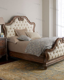 新款特价美式原木床 1米8实木床欧式奢华婚床新古典双人床大床