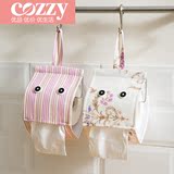 cozzy蔲姿 布艺卷纸袋挂袋创意纸巾盒卫生间浴室家用厕所挂式2只