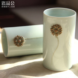 3D陶瓷杯手工简约马克杯创意向日葵杯子刻字 生日礼物水杯情侣杯
