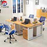 广州办公家具时尚员工位简易组装口字钢架脚四人位职员屏风办公桌