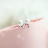 韩版优雅小清新珍珠水滴耳钉时尚气质耳环女s925纯银针耳饰品包邮