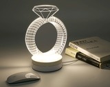 创意3D视觉立体亚克力LED台灯小夜灯情人节结婚生日礼物三色灯饰