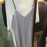 2016春装新款 韩国Bluepops褶皱短袖+吊带开叉背带连衣裙女