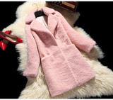 新款仿羊毛女羊剪绒显瘦皮草翻领大衣中长款羊羔毛皮毛一体外套